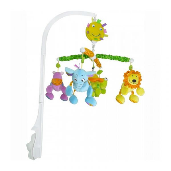Мобиль Biba Toys Мои друзья из джунглей 33х33х70 см разноцветный