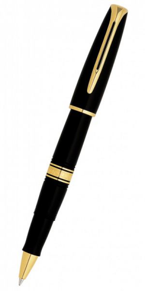 Ручка роллер WATERMAN Charleston 13007 T (S0701000) Black GT (F) чернила: черный латунь позолота 24К