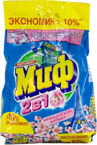 Стиральный порошок Миф 2 в 1 Французский аромат Автомат 4кг