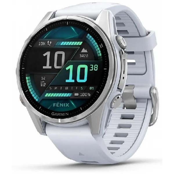 Умные часы Garmin Fenix 8 2024 серебристый/белый [010-02903-00]